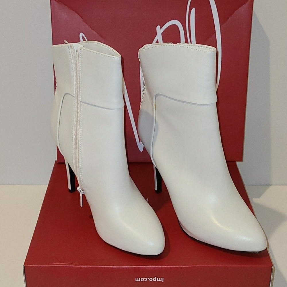 Brand New White Heeled Boots